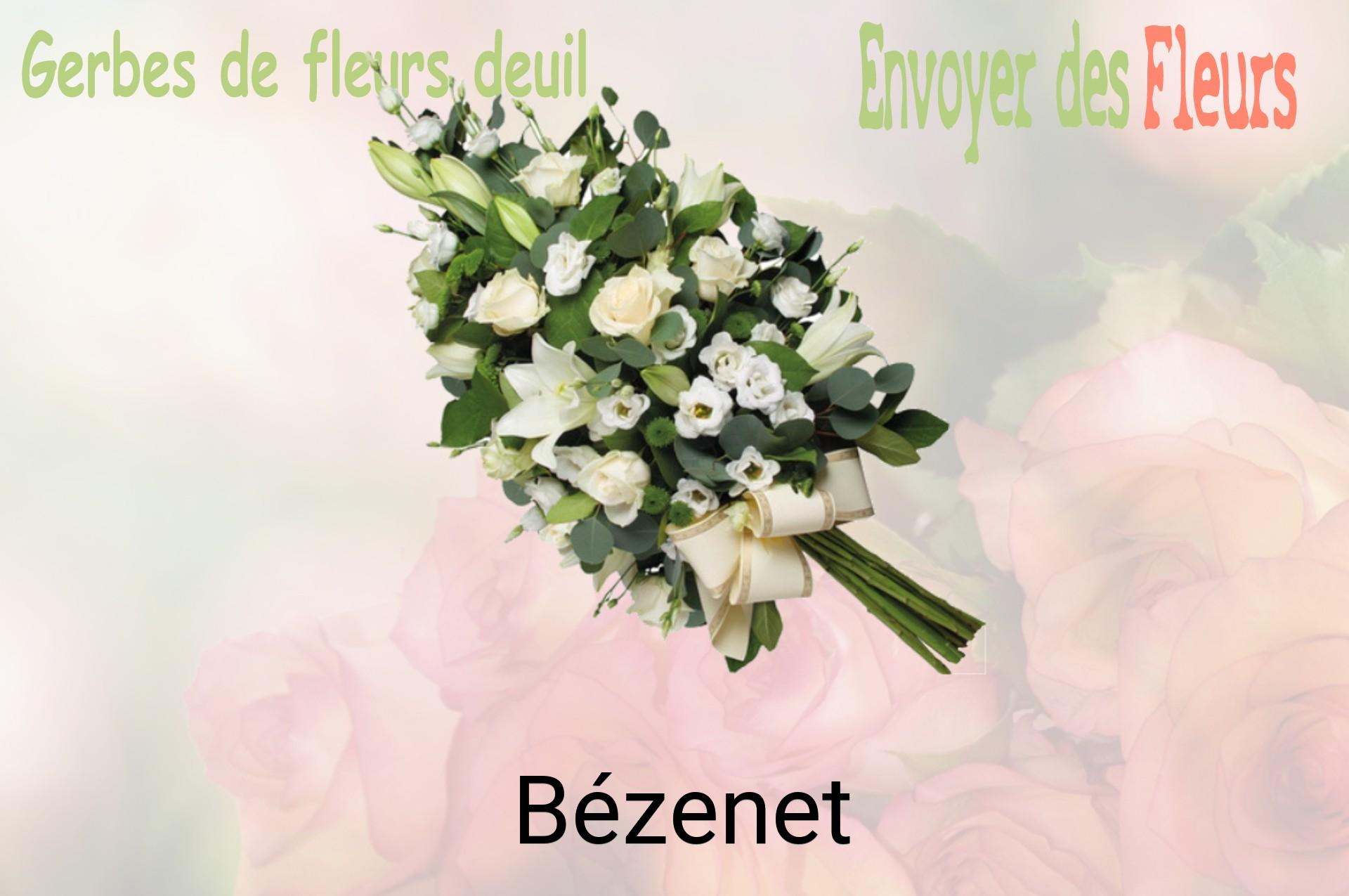 Gerbe de fleurs de deuil livrée à Bézenet